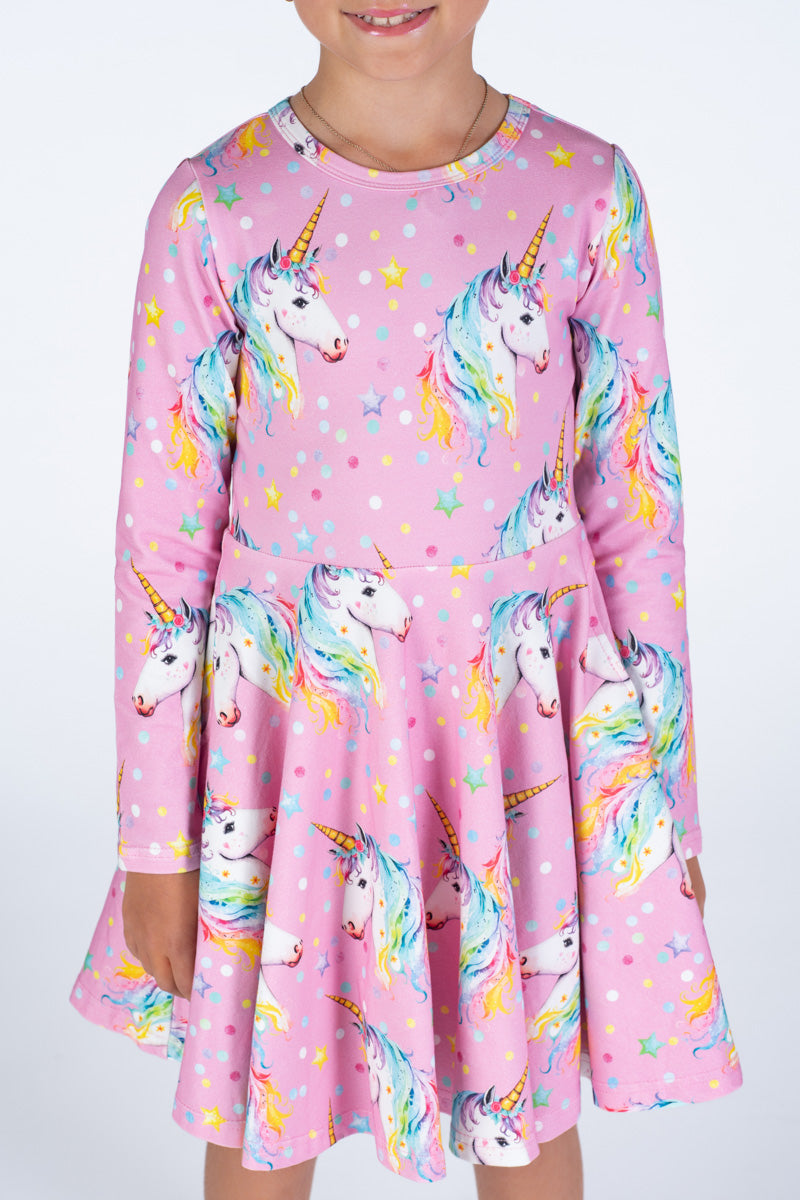 Rock Your Baby Waisted Dress - Dotty Unicorn