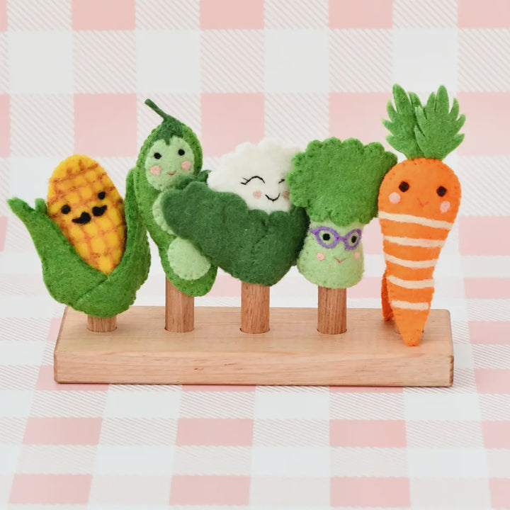 Tara Treasures Felt Vegetables Finger Puppets Set