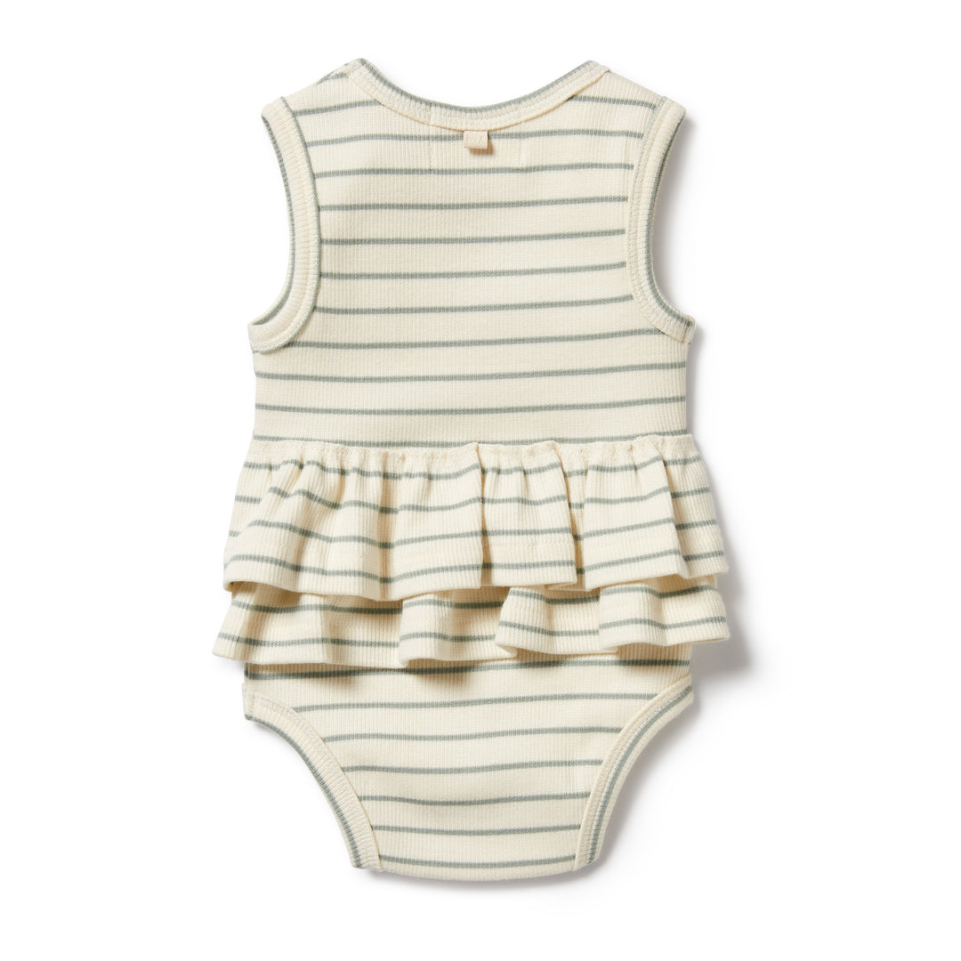 Wilson and Frenchy Petit Sage Organic Ruffle Bodysuit