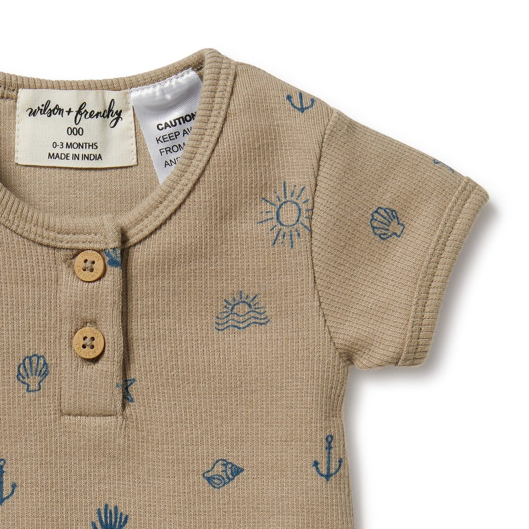 Wilson and Frenchy Summer Days Organic Henley Bodysuit