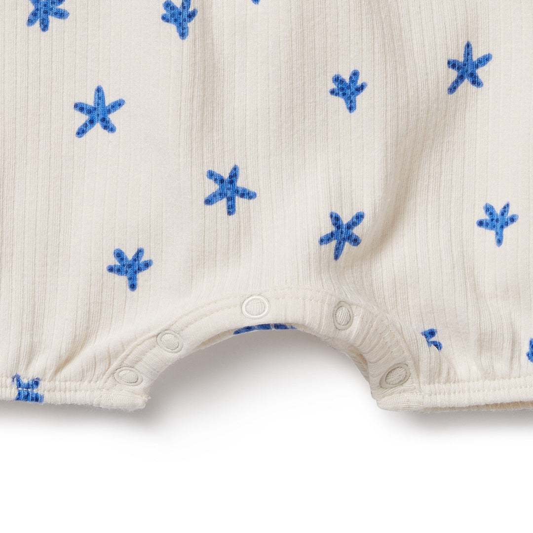 Wilson and Frenchy Little Starfish Organic Rib Playsuit