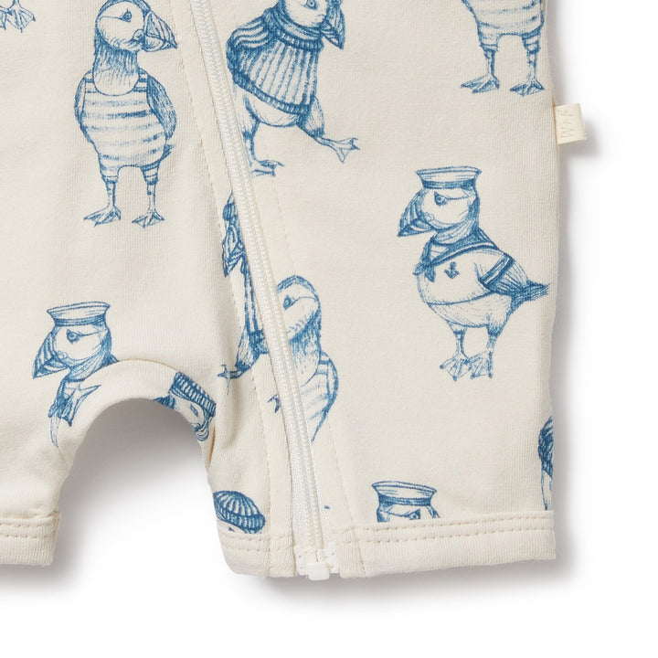 Wilson and Frenchy Petit Puffin Organic Boyleg Zipsuit