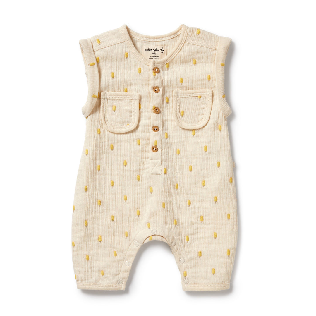 Wilson and Frenchy Ice Pops Organic Crinkle Growsuit