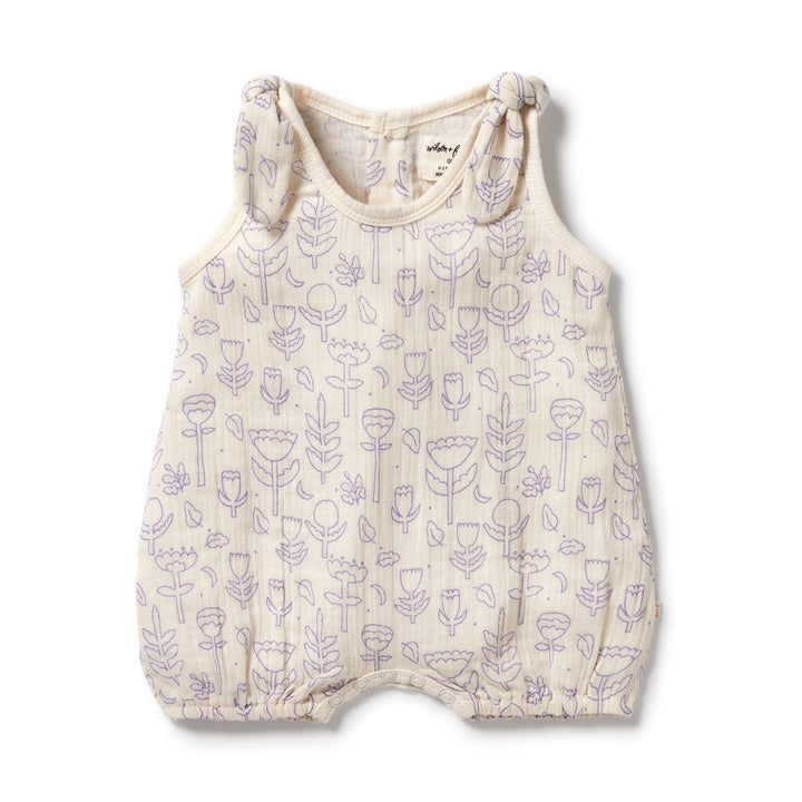 Wilson and Frenchy Flow Organic Crinkle Tie Playsuit