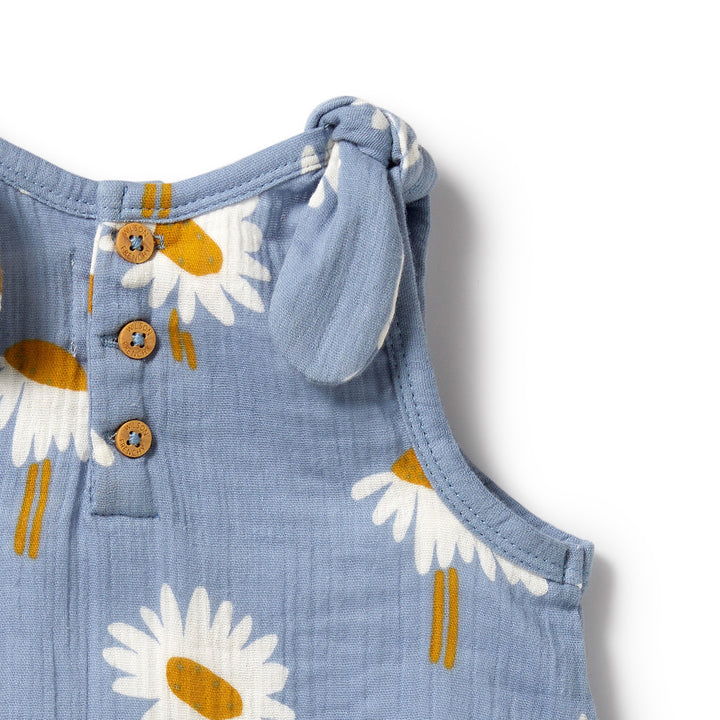 Wilson and Frenchy Daisy Floral Organic Crinkle Tie Playsuit