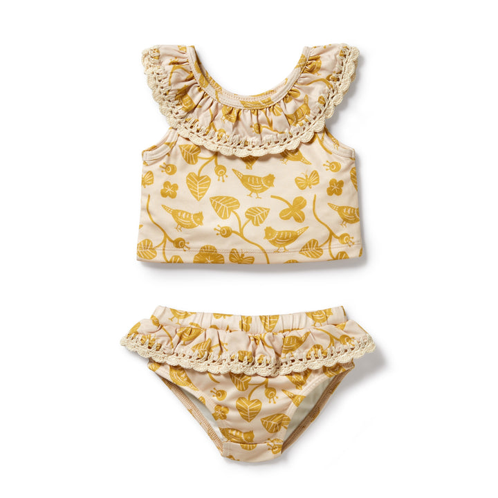 Wilson and Frenchy Goldie Floral Crochet Two Piece Swimsuit