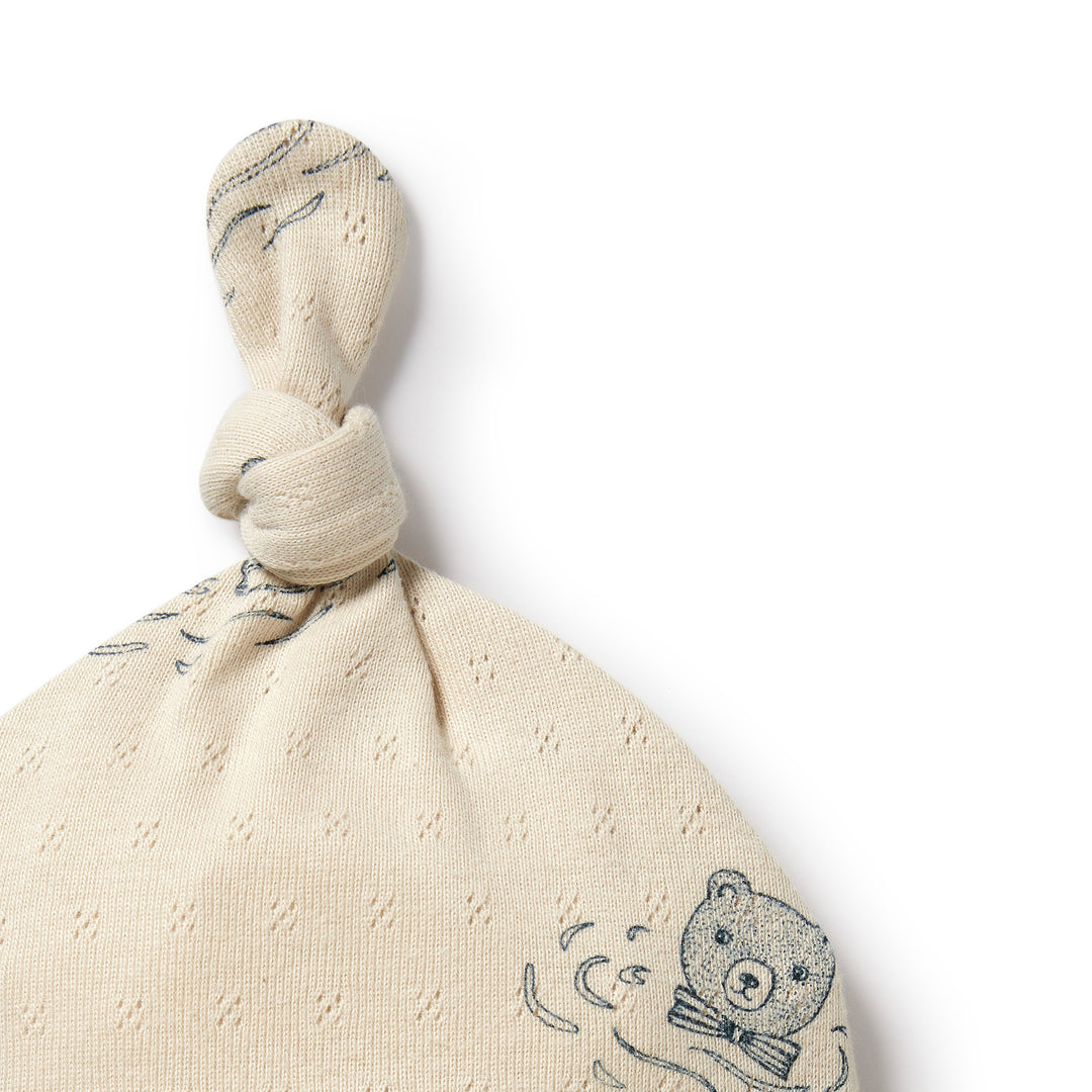 Wilson and Frenchy Little Bear Organic Pointelle Knot Hat