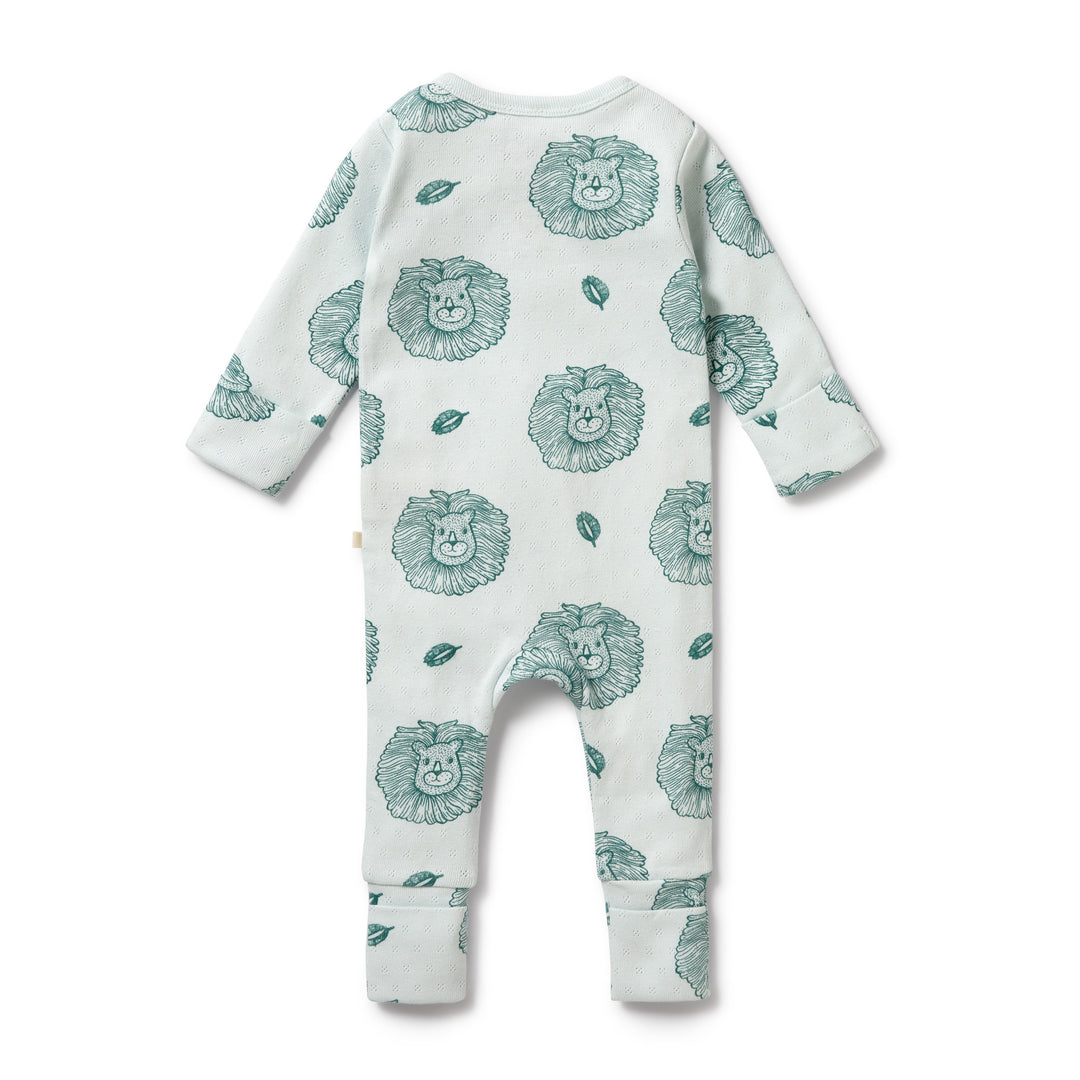 Wilson and Frenchy Little Lion Organic Pointelle Zipsuit with Feet