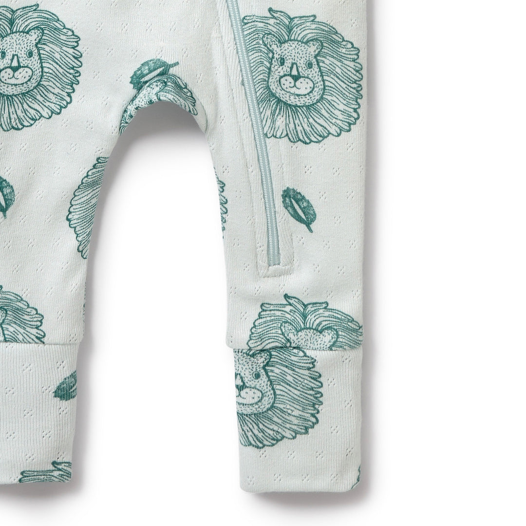 Wilson and Frenchy Little Lion Organic Pointelle Zipsuit with Feet