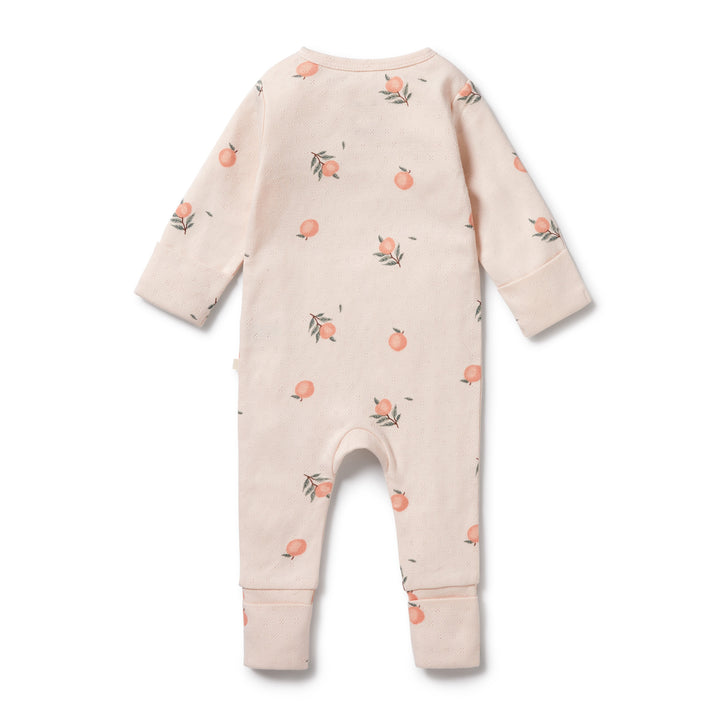 Wilson and Frenchy Peaches Organic Pointelle Zipsuit with Feet