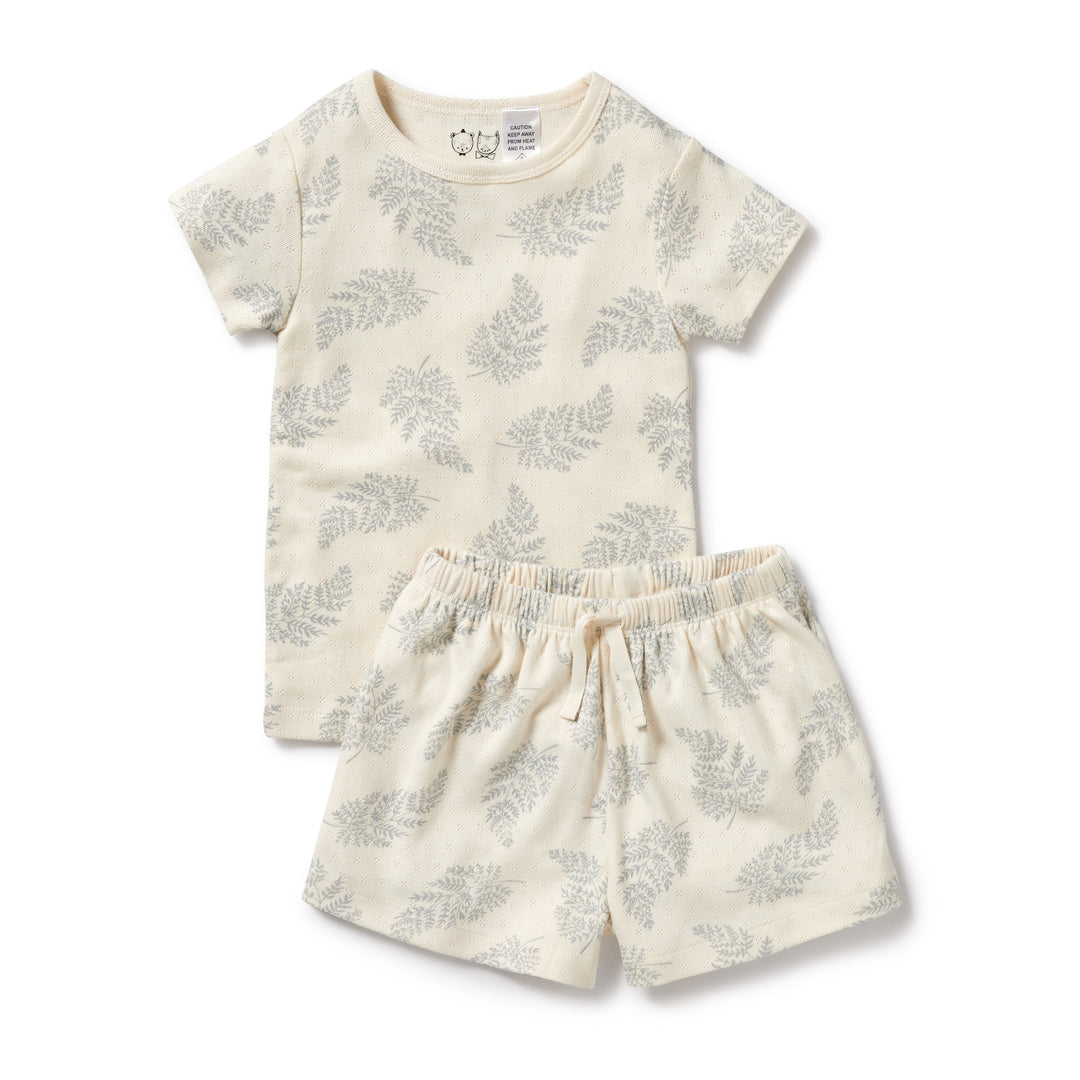 Wilson and Frenchy Forever Ferns Organic Pointelle Short Sleeved Pyjamas