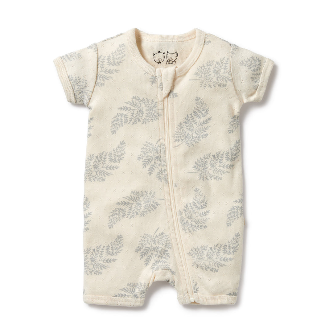 Wilson and Frenchy Forever Ferns organic pointelle boyleg zipsuit