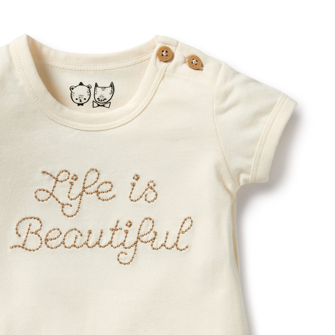 Wilson and Frenchy Life is Beautiful Organic Bodysuit