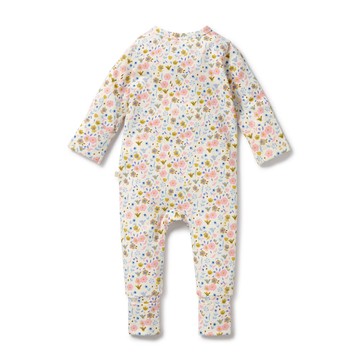 Wilson and Frenchy Ava Floral Organic Zipsuit with Feet