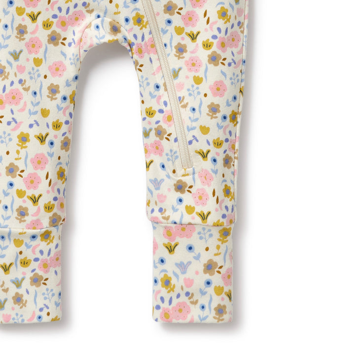 Wilson and Frenchy Ava Floral Organic Zipsuit with Feet