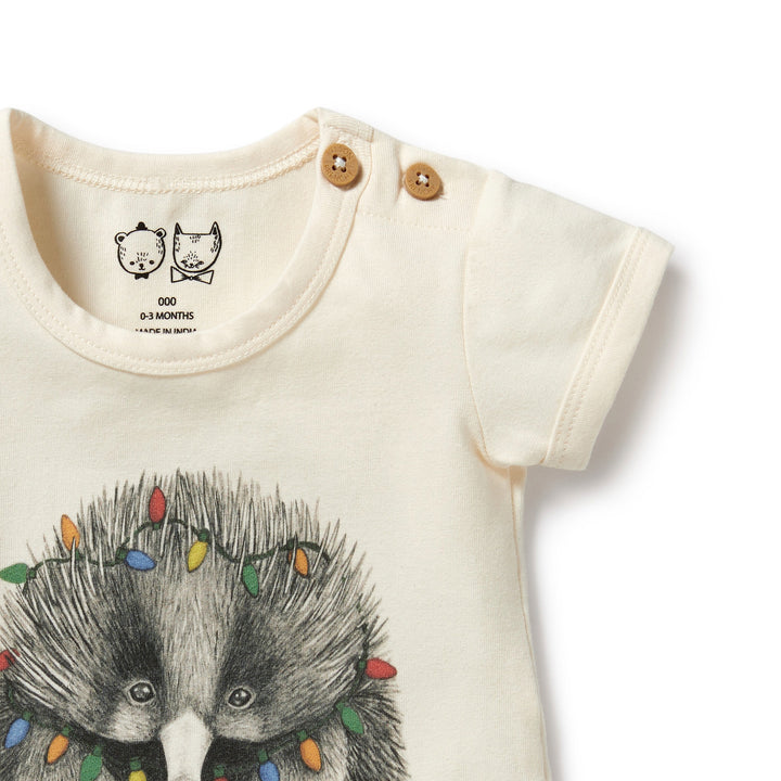 Wilson and Frenchy Puggle Organic Christmas Bodysuit