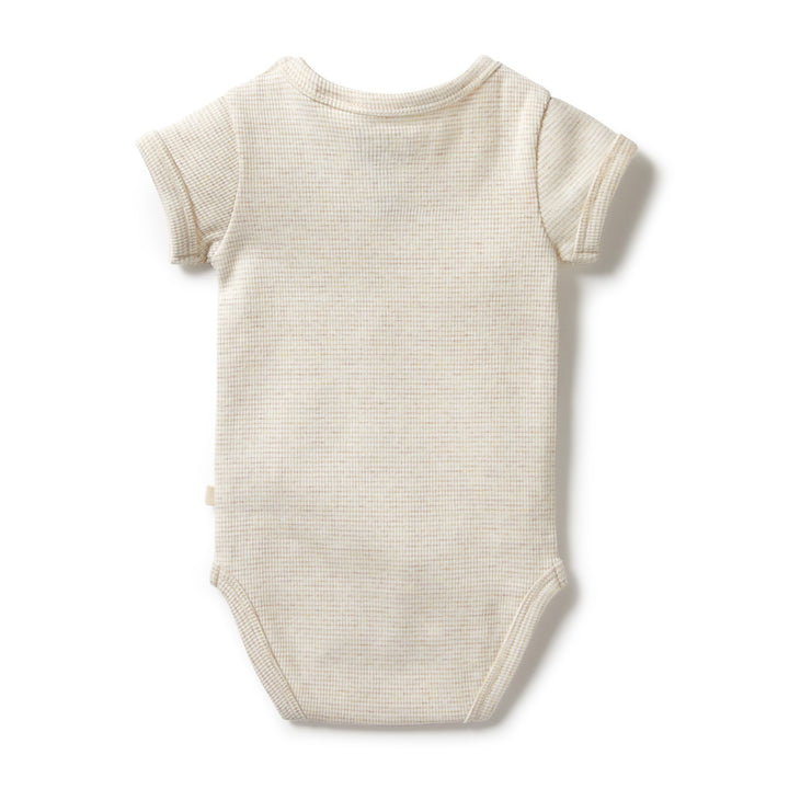 Wilson and Frenchy Organic Stripe Rib Bodysuit - Oatmeal