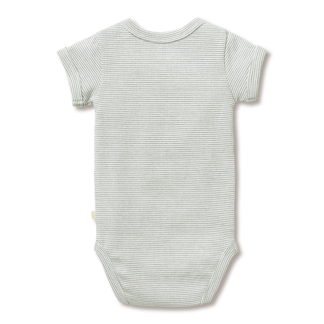 Wilson and Frenchy Organic Stripe Rib Bodysuit - Fern