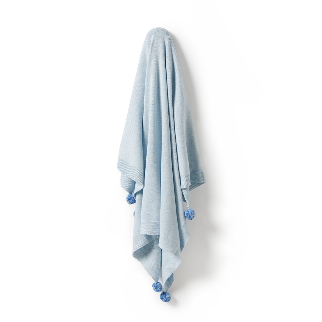 Wilson and Frenchy Knitted Blanket - Bluebell Fleck