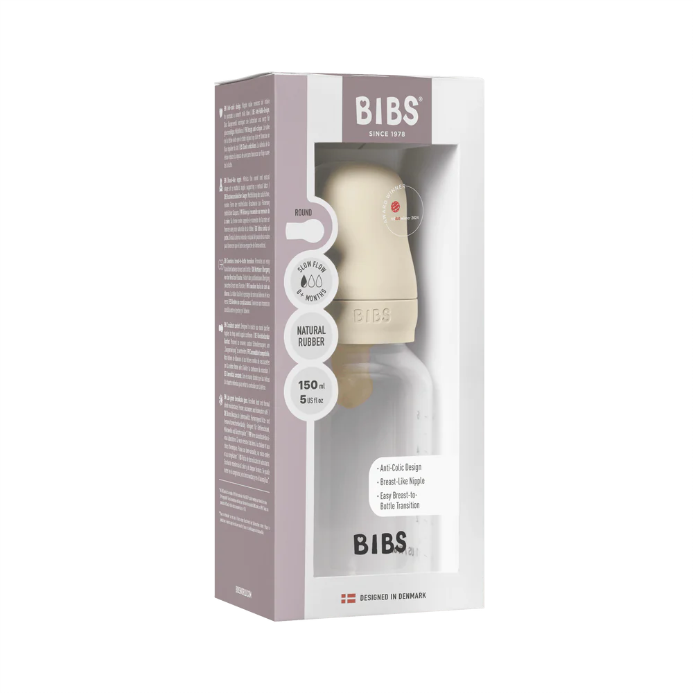 BIBS Baby Bottle Complete Set 150ml Latex -Ivory