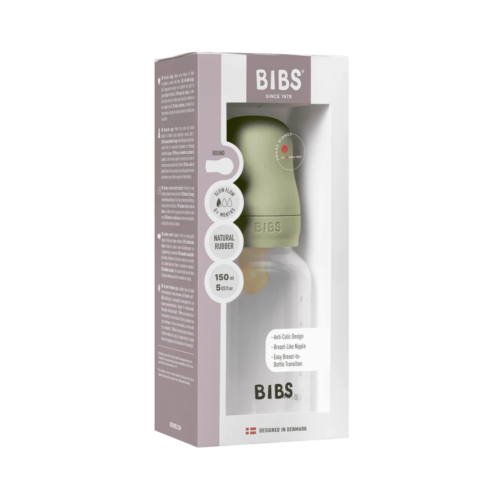 BIBS Baby Bottle Complete Set 150ml Latex -Sage