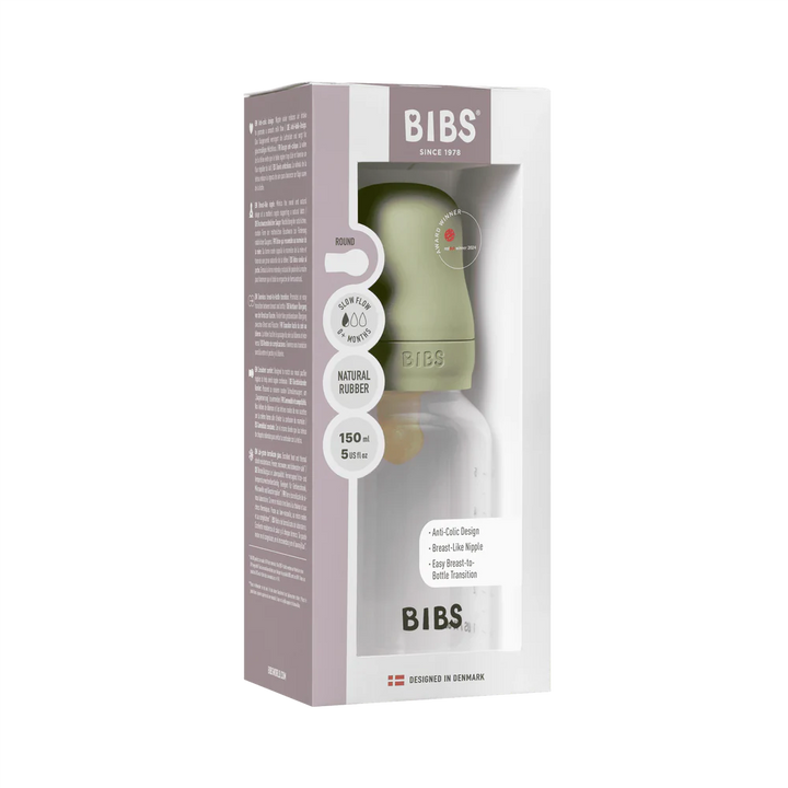 BIBS Baby Bottle Complete Set 150ml Latex -Sage