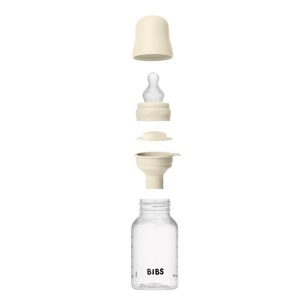 BIBS Baby Bottle Complete Set 150ml Silicone -Ivory