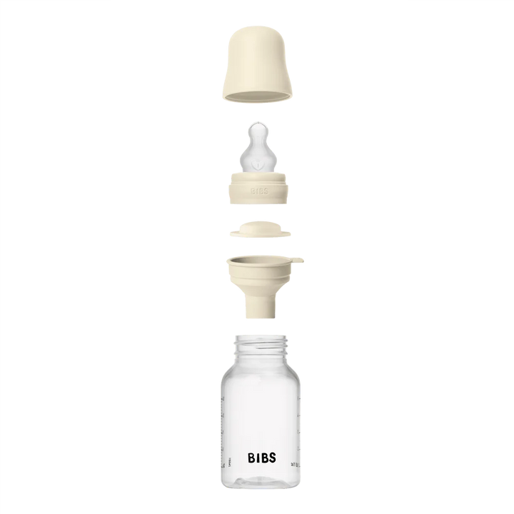 BIBS Baby Bottle Complete Set 150ml Silicone -Ivory