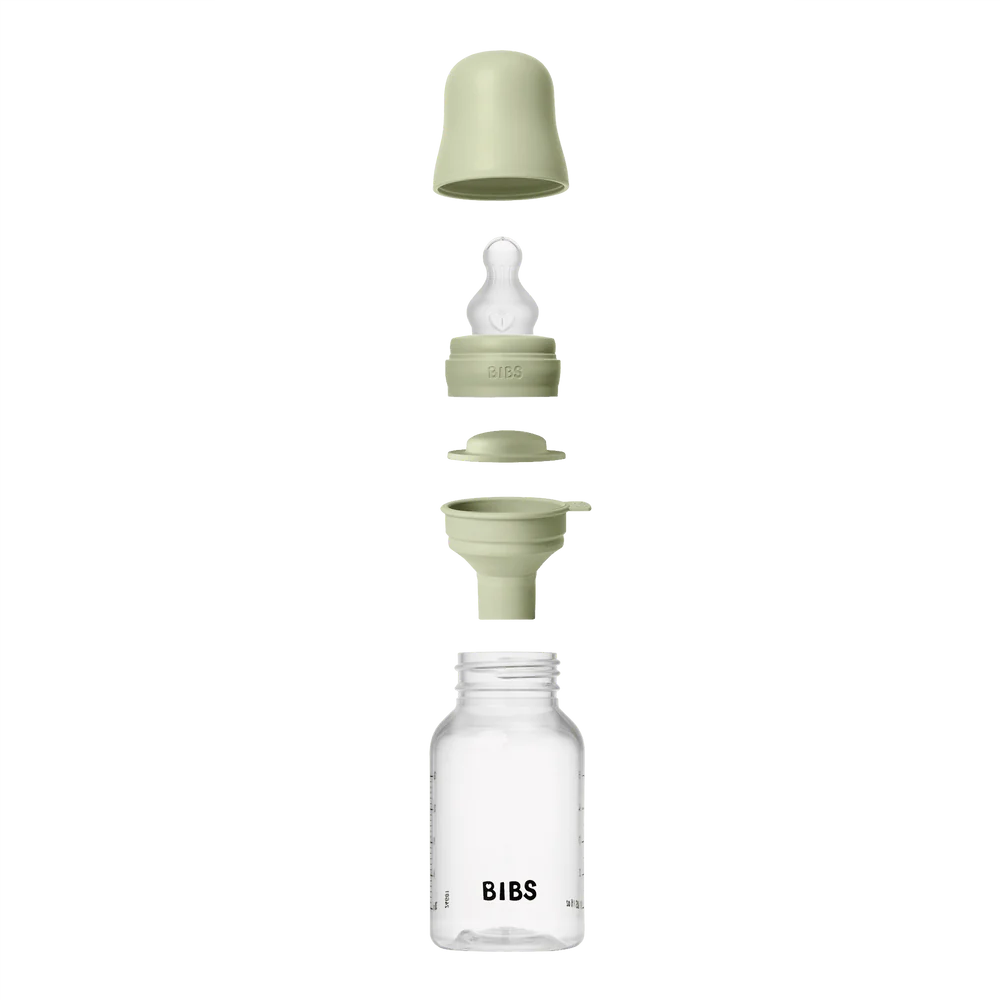 BIBS Baby Bottle Complete Set 150ml Silicone -Sage