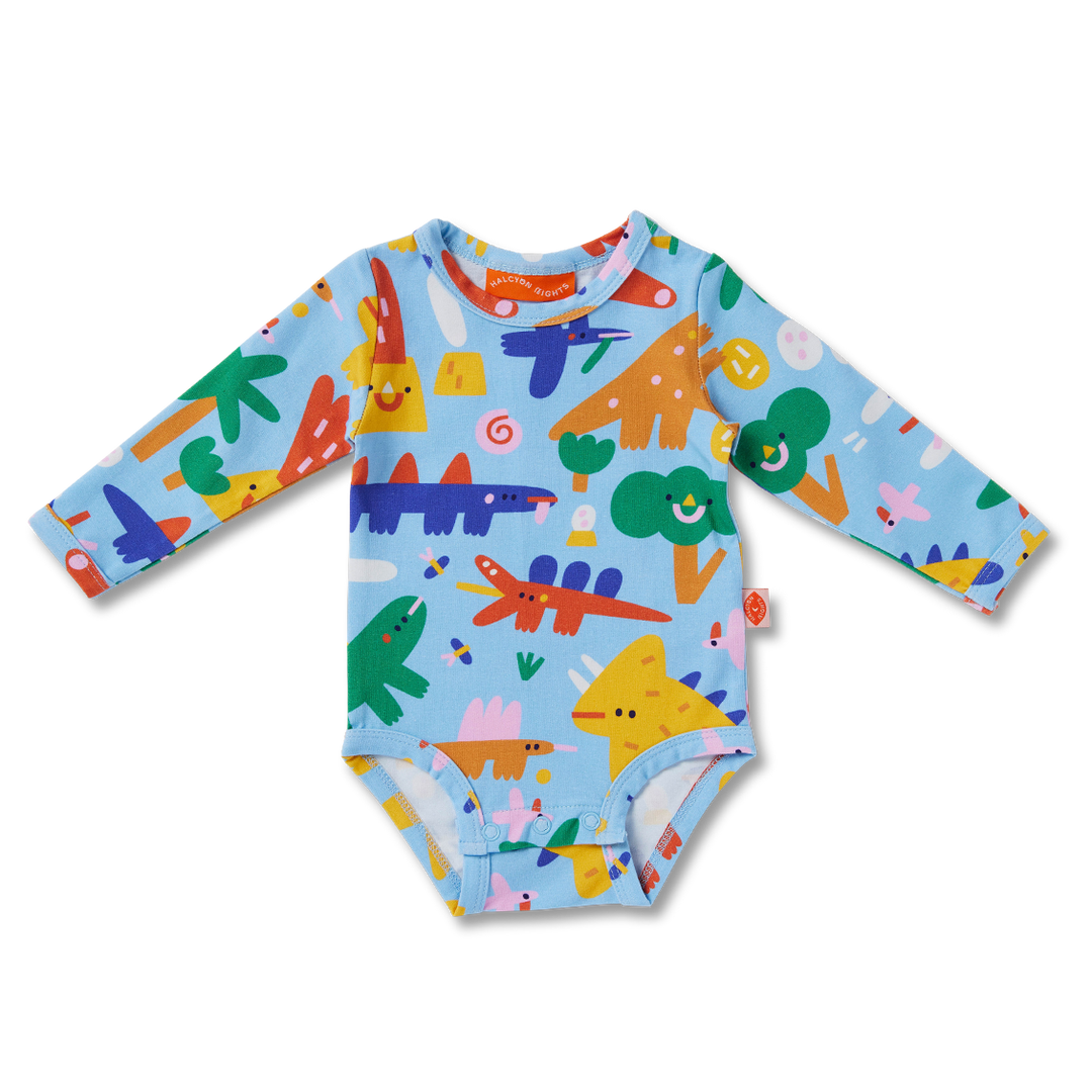 Halcyon Nights Long Sleeve Bodysuit - Dino Days