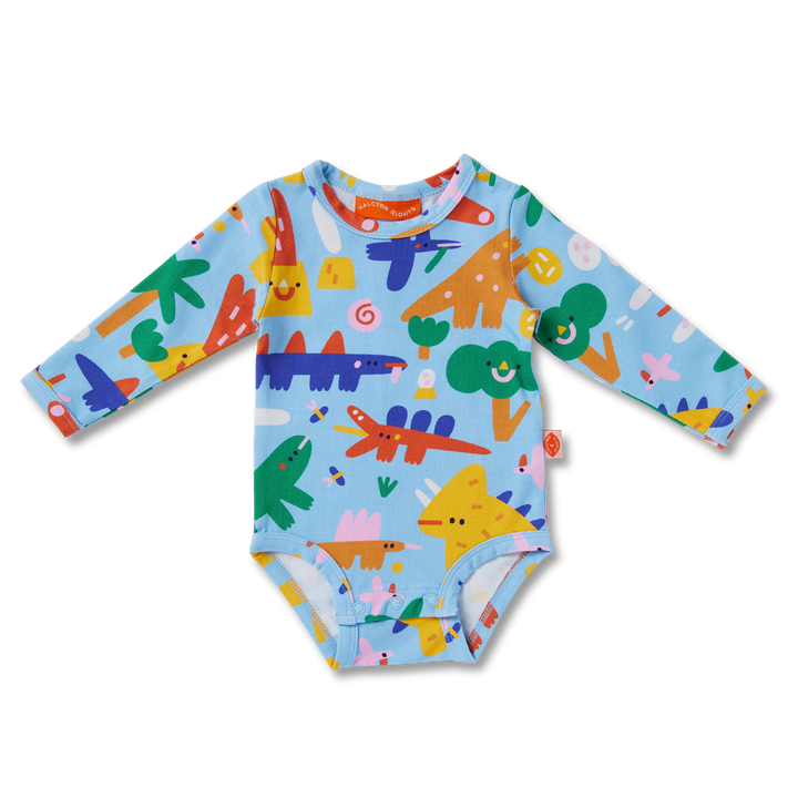 Halcyon Nights Long Sleeve Bodysuit - Dino Days