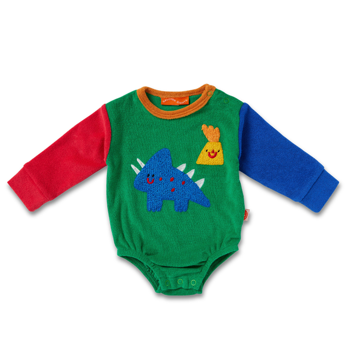 Halcyon Nights Terry Long Sleeve Bodysuit - Dino Days