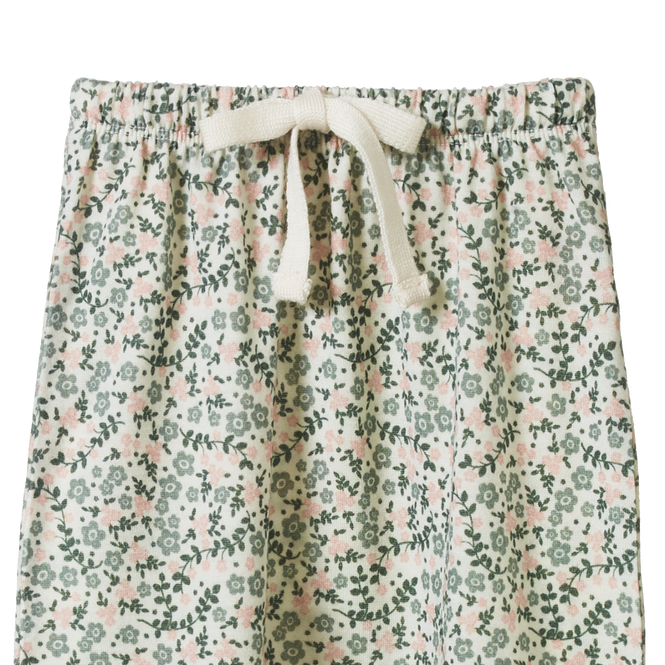 Nature Baby Merino Essentials Footed Rompers - Daisy Belle Print