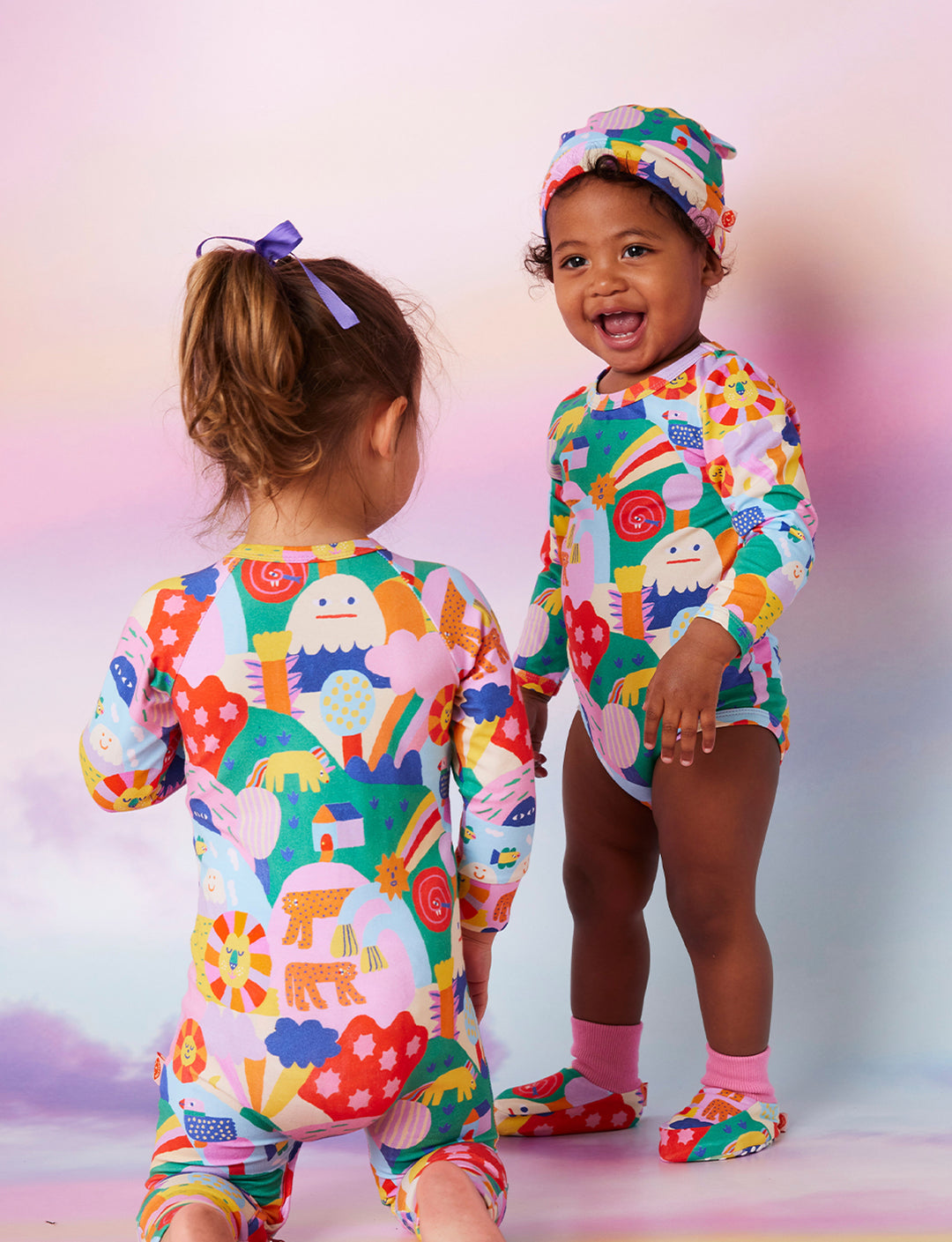 Halcyon Nights Long Sleeve Bodysuit - Rainbow Valley