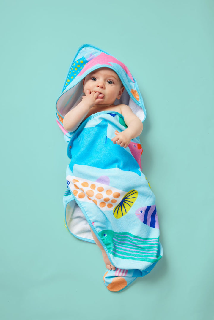 Halcyon Nights Baby Hooded Towel Rainbow Reef