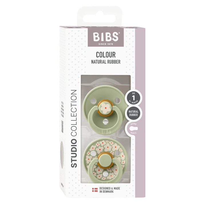 BIBS Studio Colour Pacifier 2 Pack  - Jasmine Sage Mix