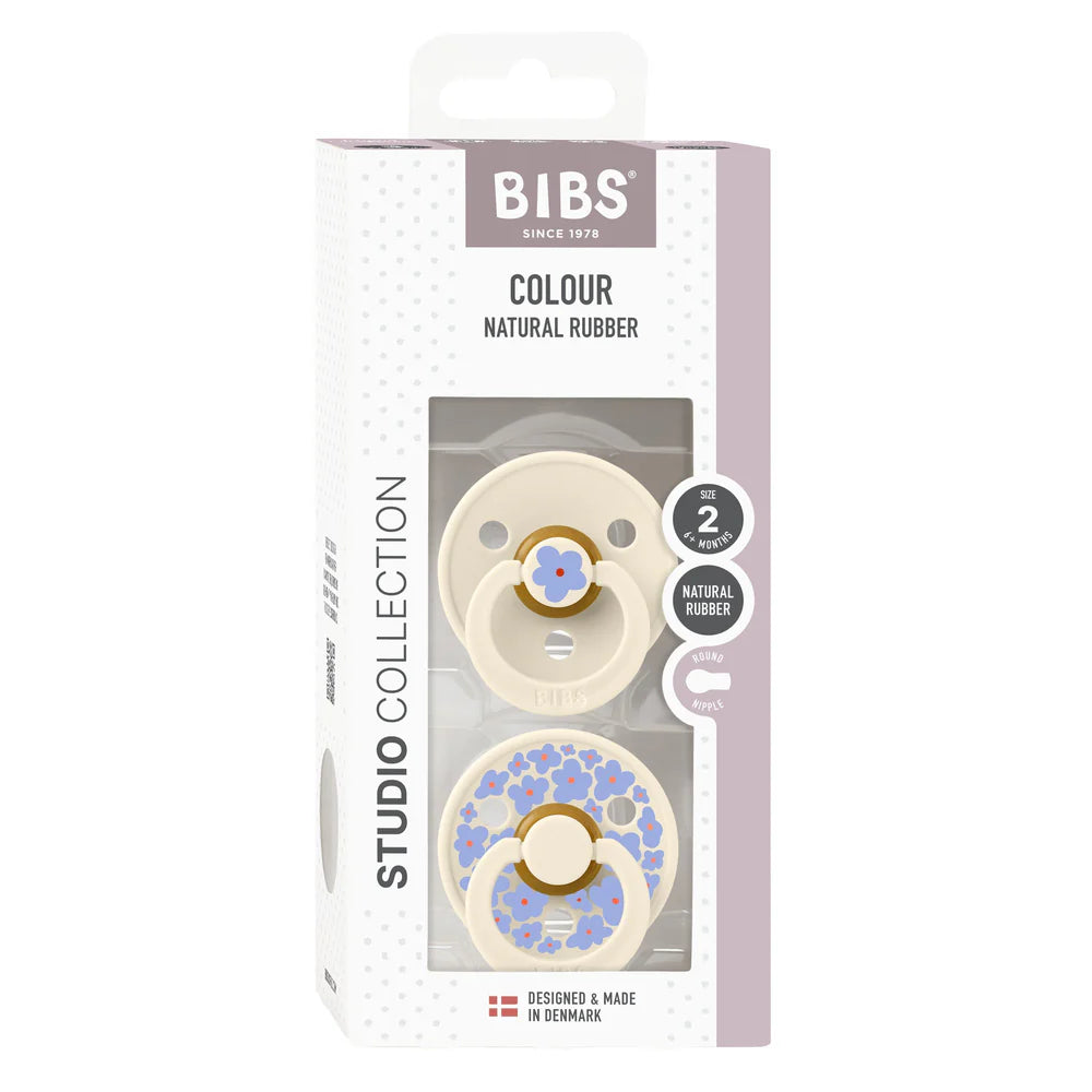 BIBS Studio Colour Pacifier 2 Pack  - Jasmine Ivory Mix