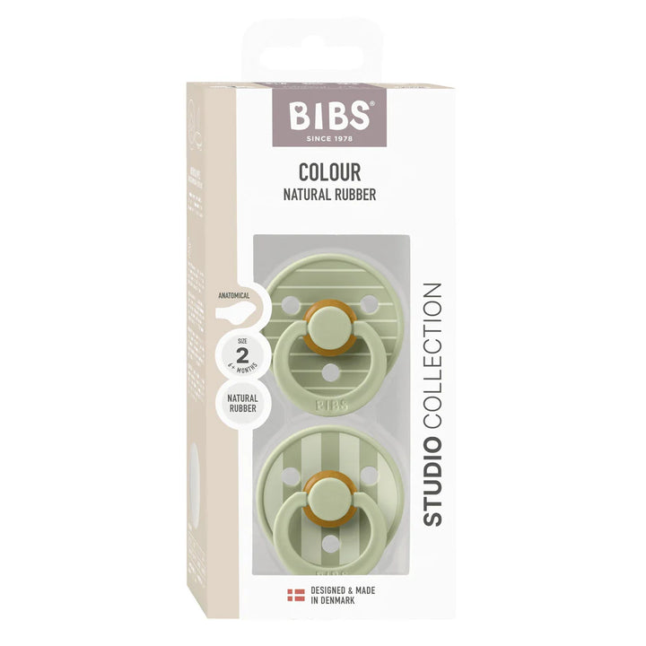 BIBS Studio Colour Pacifier 2 Pack  - Pin Sage Mix