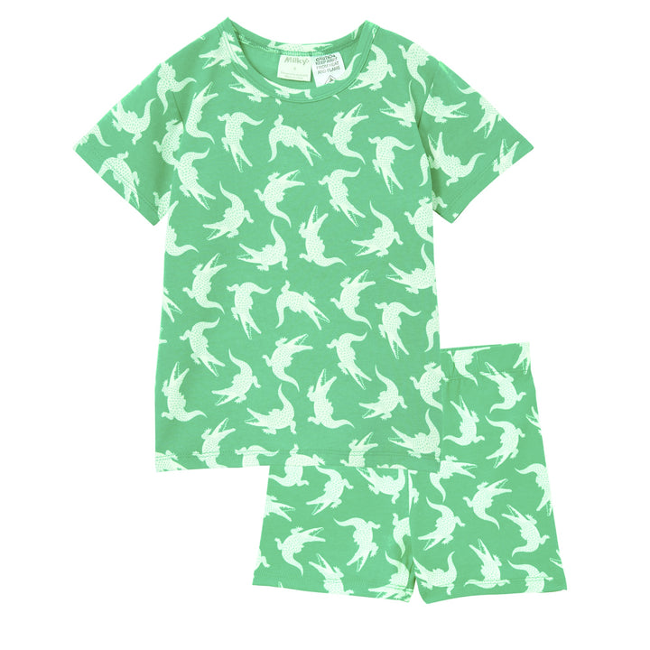 Milky Crocodile Pyjamas - Apple Green