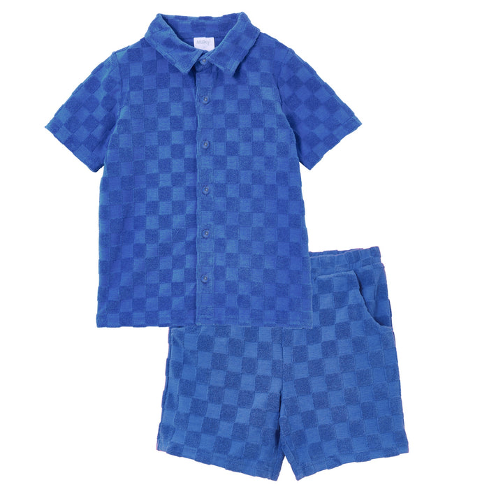 Milky Terry Towelling Set - Ocean Blue