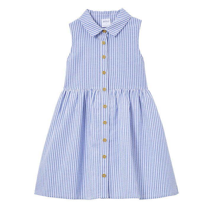 Milky Yacht Stripe Dress - Blue Stripe