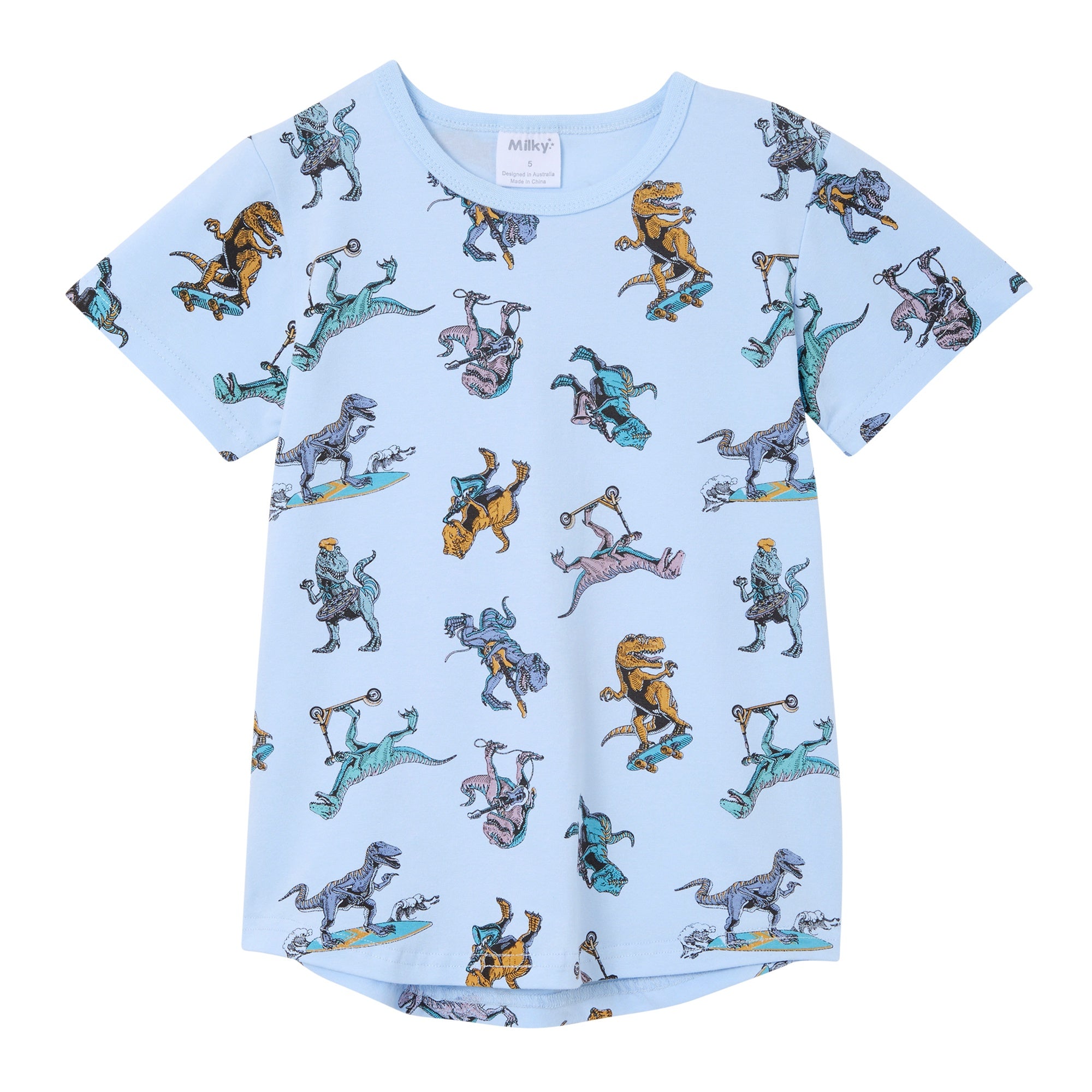 Milky Dino Skate Tee - Sky Blue – Daisy and Hen