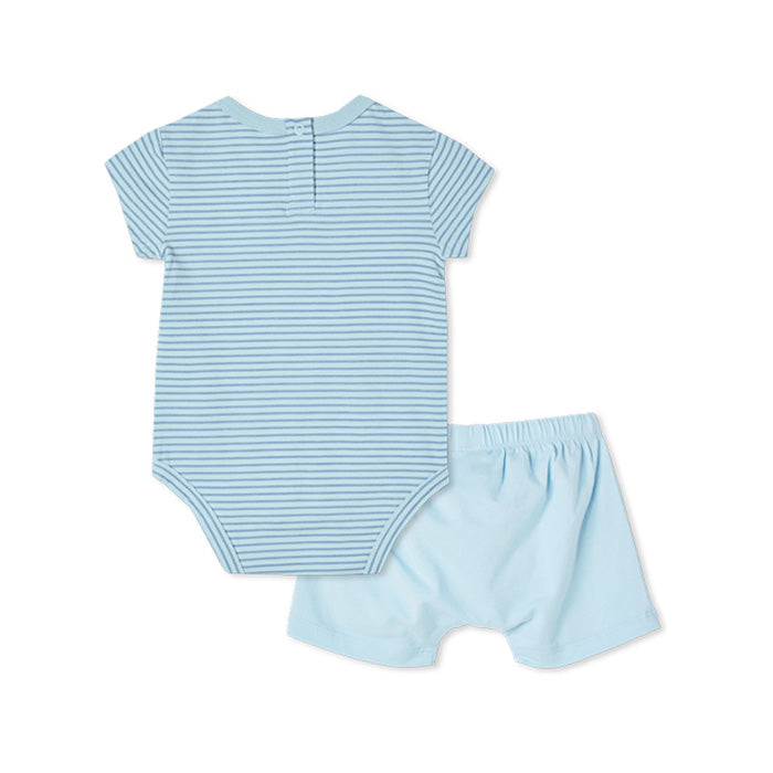 Milky Baby Blue Stripe Set