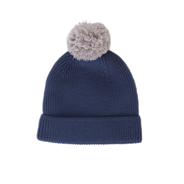 Acorn Oslo Merino Ribbed Beanie - Navy & Grey