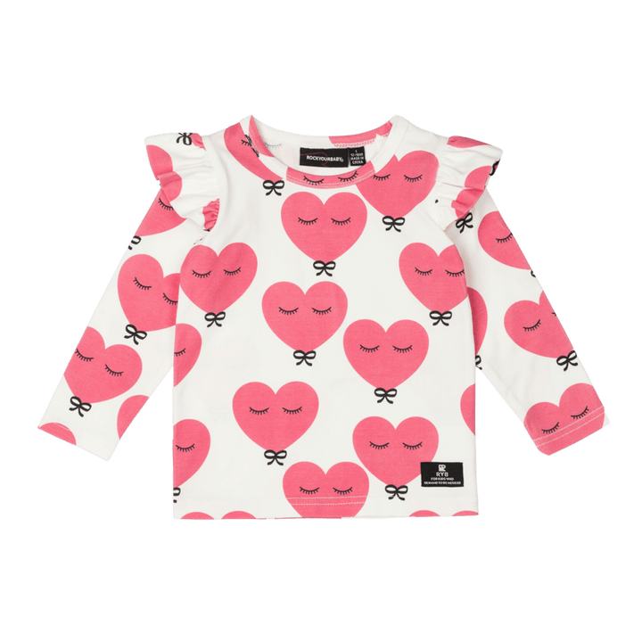 Rock Your Baby Pink Heart Baby Long Sleeve T-Shirt