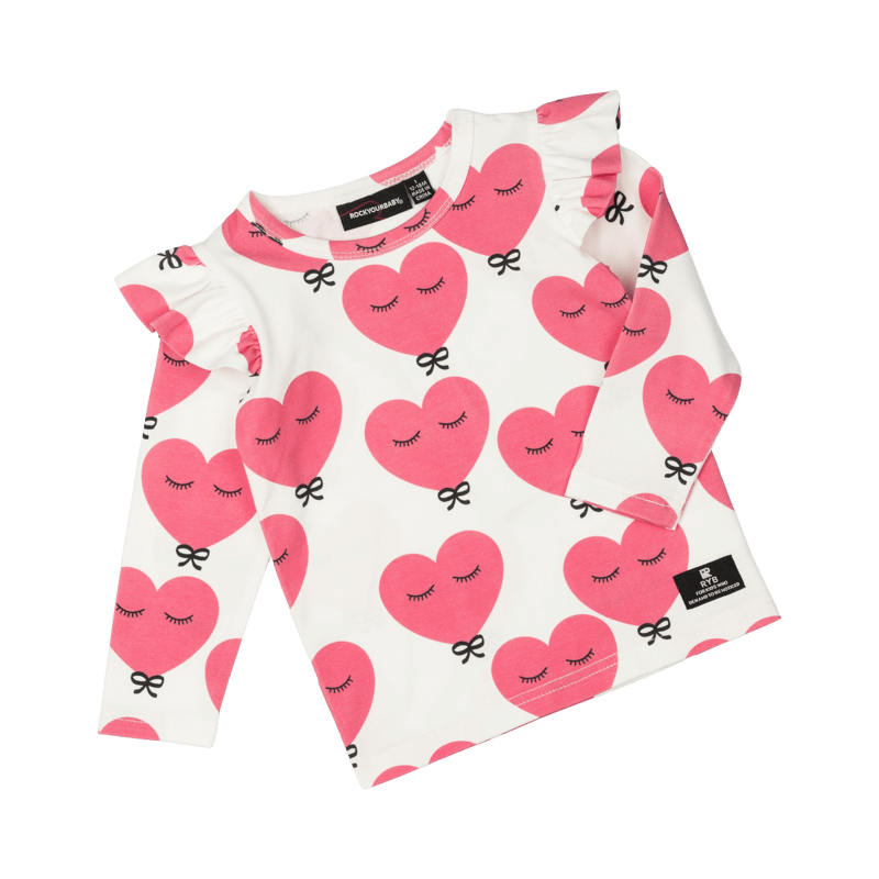 Rock Your Baby Pink Heart Baby Long Sleeve T-Shirt