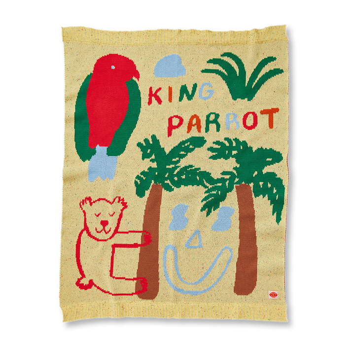 Halcyon Nights Cotton Knit Blanket - King Parrot