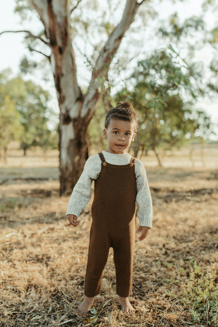 Grown Organic Knit Overalls - Espresso