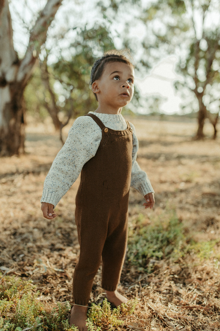 Grown Organic Knit Overalls - Espresso