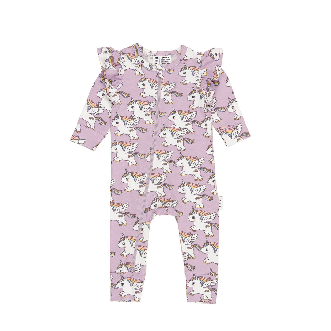 Huxbaby Magical Unicorn Frill Romper - Orchid